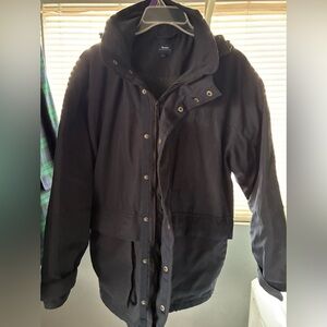 Bossini Men's Black Hooded Jacket w/ fleece lining (XL)